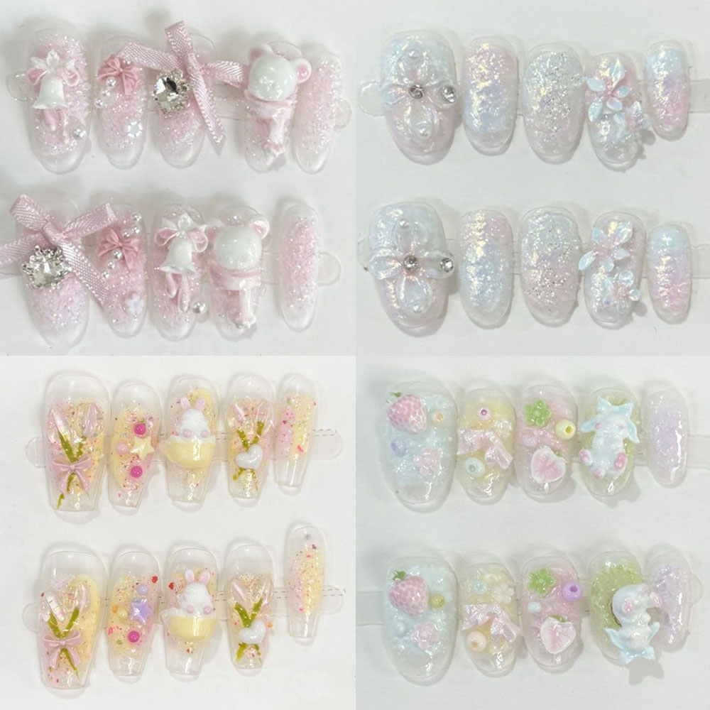 Nail Art Love - 귀엽고 달콤한 소녀 스타일 글리터 3D