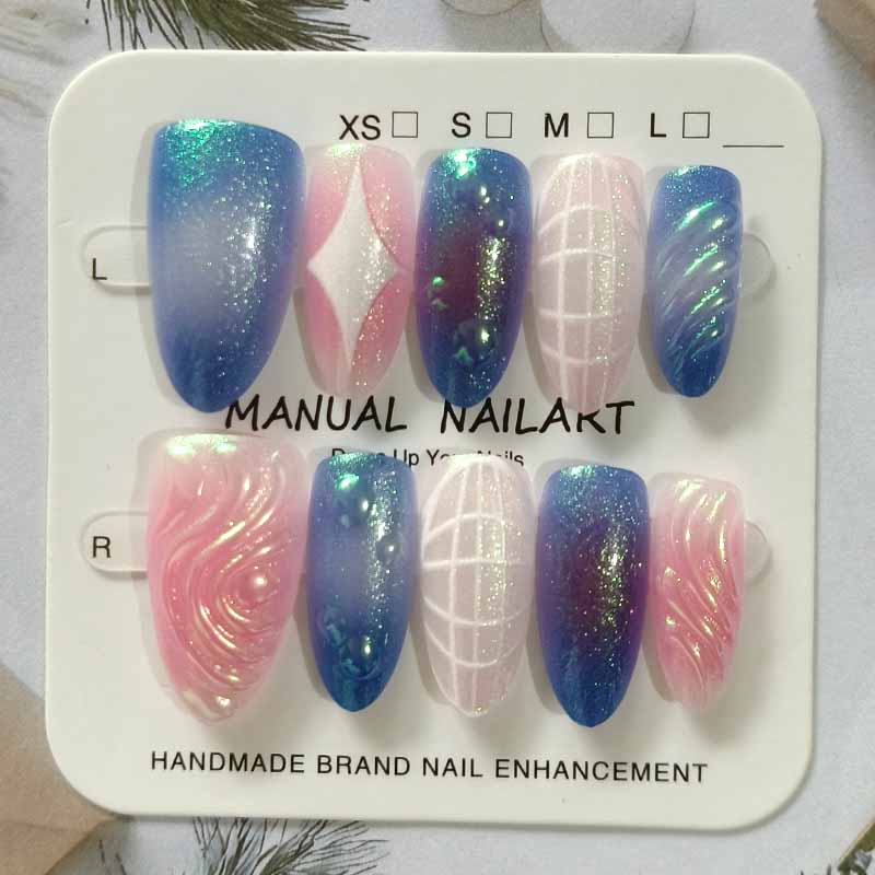 Nail Art Cat Eye - 10개입 반짝이는 고양이 눈 장식 고품질