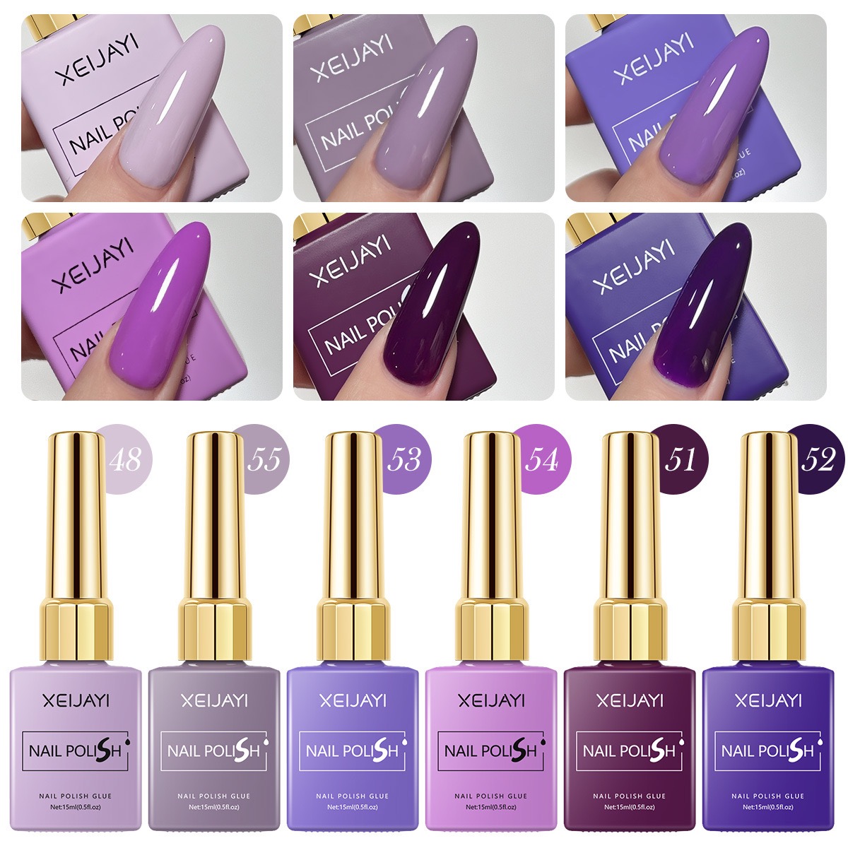 Nail Art Violet - 6 개/대 15ml 젤 매니큐어 6