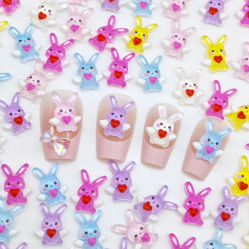 Nail Art Love - 새롭고 귀여운 엔젤 러브 만화 토끼