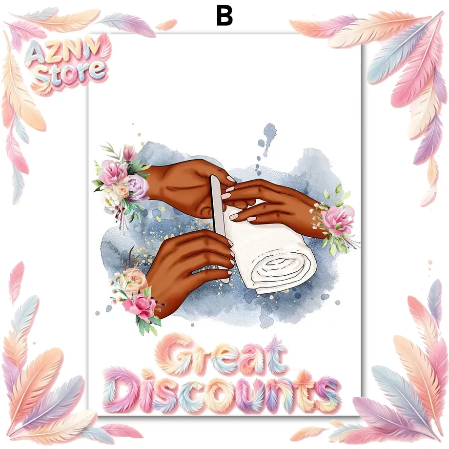 Nail Art Love - 벽 장식 캔버스 그림 꽃 패션