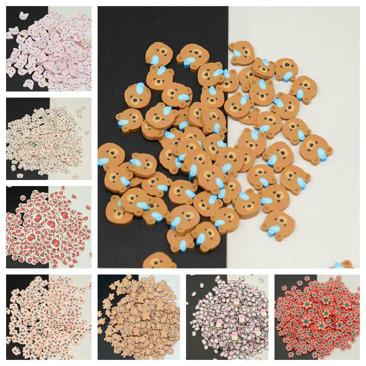Nail Art Love - 100G 5mm/10mm 폴리머 클레이 슬라이스 곰