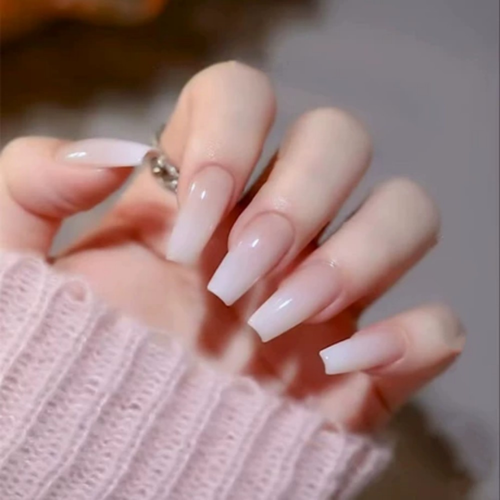 Nail Art Jelly - 24개입/박스 롱 코핀 인조 손톱 아트