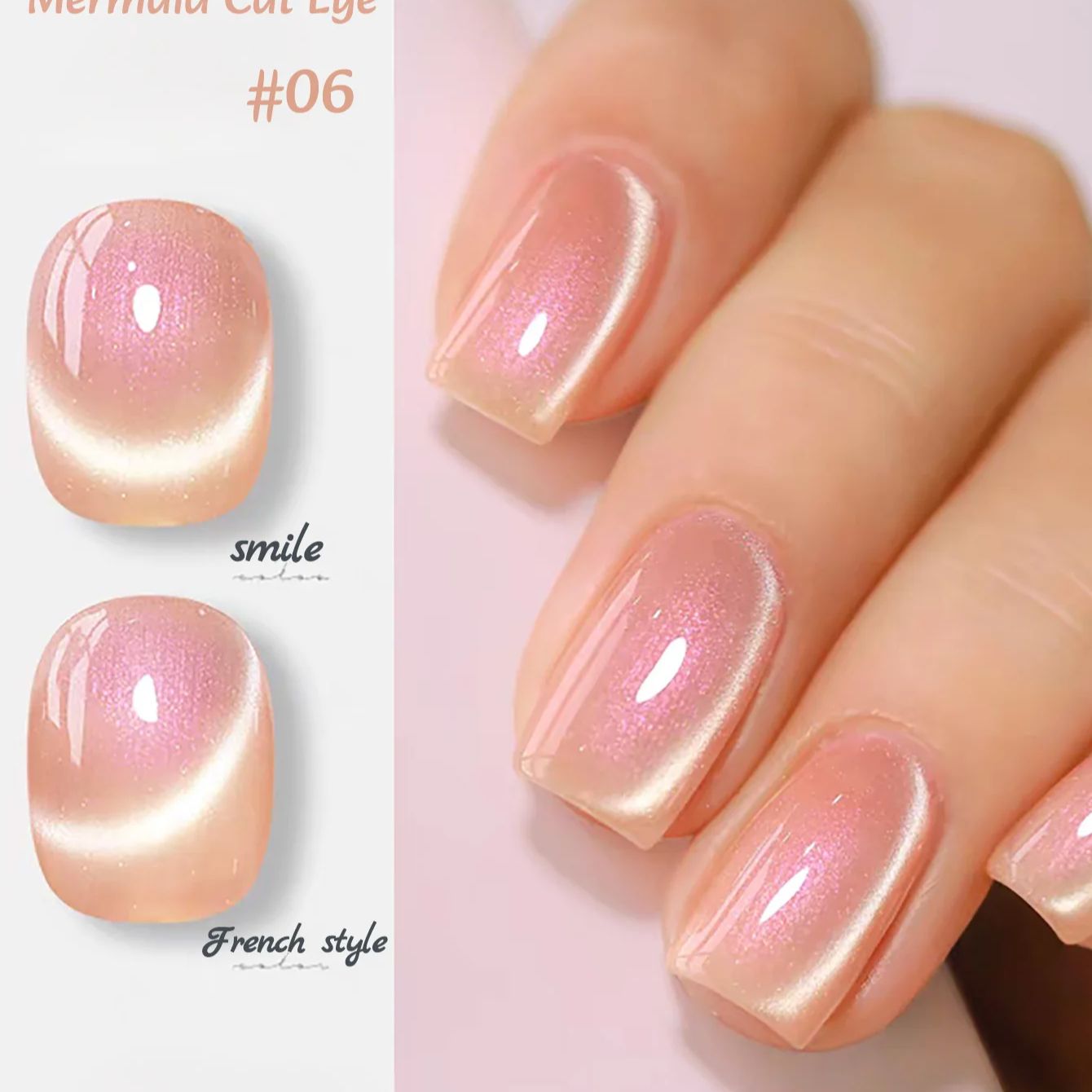 1개 ZH 여름 매력적인 인어 유리 비즈 캣아이 젤 네 - Nail Art Violet 리뷰 및 가격