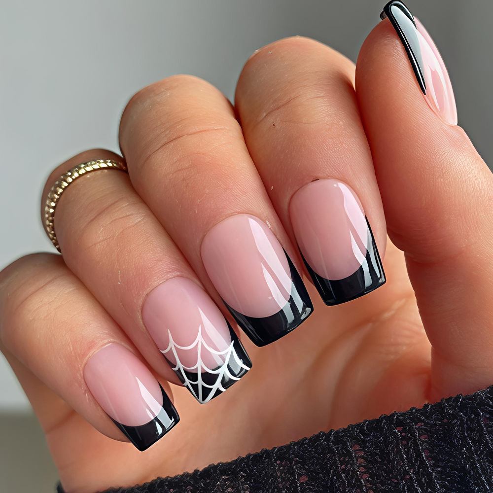 24개 할로윈 프레스온 네일 핑크 귀여운 유령 거미줄  - Nail Art Jelly 리뷰 및 가격