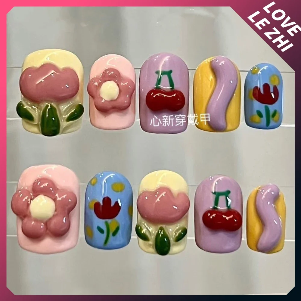 10Pcs Diy 창의력 재미 있은 매쉬 업 색상 짧은 - Nail Art Love 리뷰 및 가격