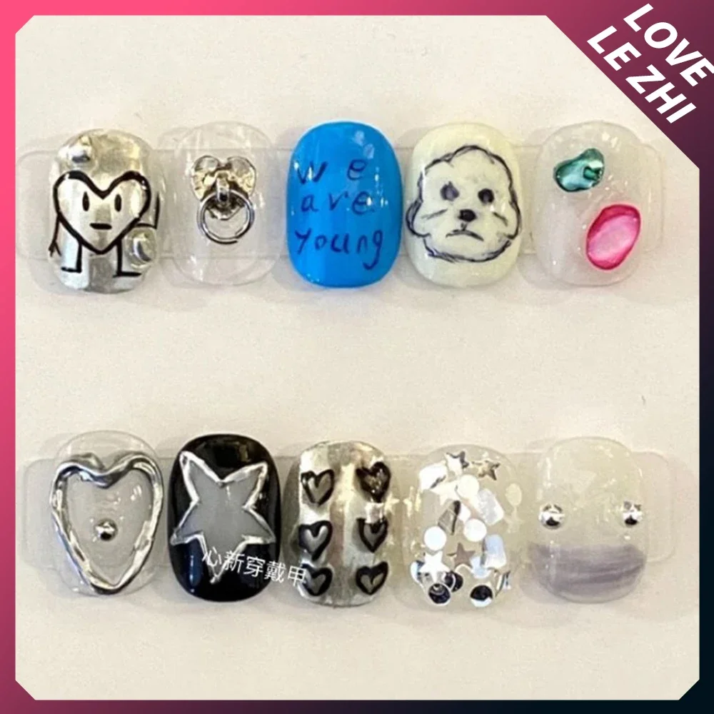 10Pcs Diy 창의력 재미 있은 매쉬 업 색상 짧은 - Nail Art Love 리뷰 및 가격