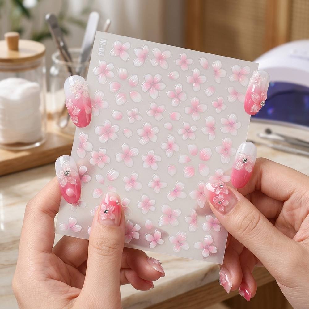 1Pc 양각 그라데이션 옴브레 디자인 네일 아트 스티커 - Nail Art Ombre Pink 리뷰 및 가격