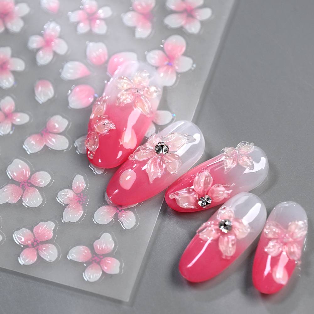 1Pc 양각 그라데이션 옴브레 디자인 네일 아트 스티커 - Nail Art Ombre Pink 리뷰 및 가격