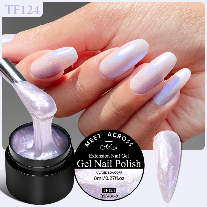 MEET ACROSS 8ml 오로라 익스텐션 젤 매니큐 - Nail Art Violet 리뷰 및 가격