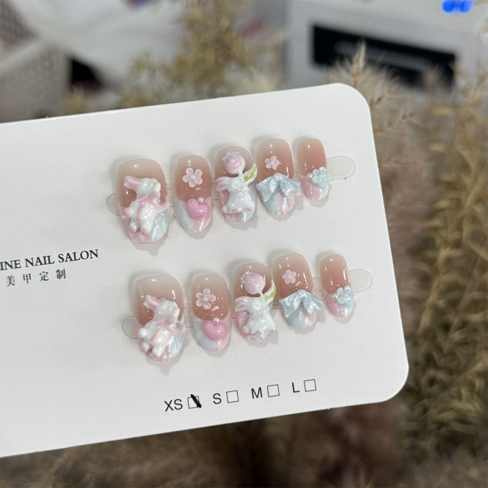 귀엽고 달콤한 소녀 스타일 글리터 3D 꽃 곰 네일 아 - Nail Art Love 리뷰 및 가격