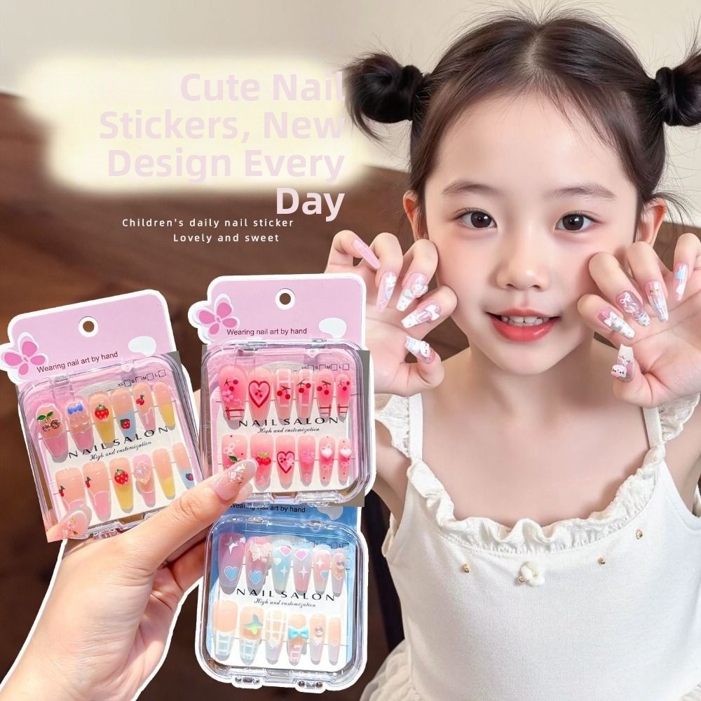 귀여운 체리 하트 무늬 프레스온 네일, 탈부착 가능한  - Nail Art Love 리뷰 및 가격