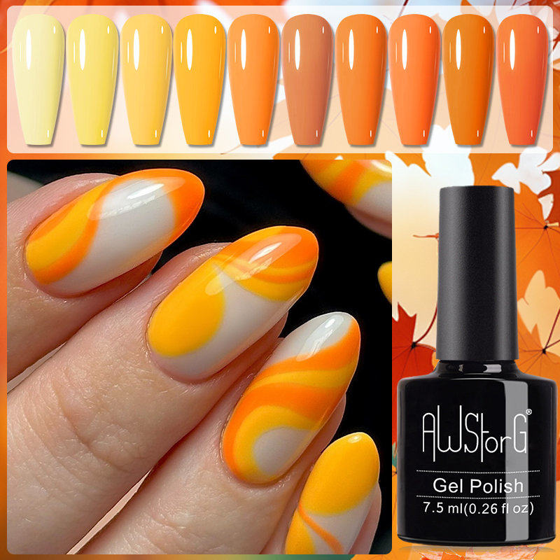 AWStorG 7.5ml 10색 네일 젤 폴리쉬 오렌지 - Nail Art Orange 리뷰 및 가격