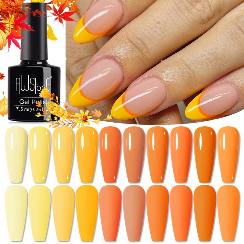 AWStorG 7.5ml 10색 네일 젤 폴리쉬 오렌지 - Nail Art Orange 리뷰 및 가격