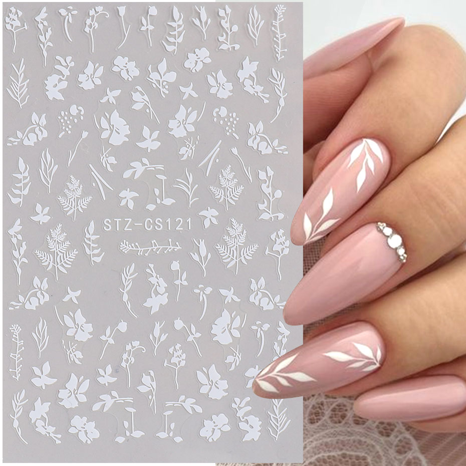 2pcs 3D 간단한 꽃 잎 네일 스티커 우아한 검은  - Nail Art Rose Gold 리뷰 및 가격