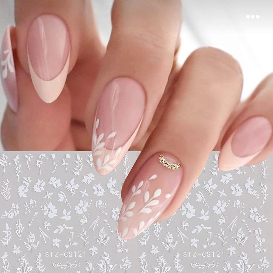 2pcs 3D 간단한 꽃 잎 네일 스티커 우아한 검은  - Nail Art Rose Gold 리뷰 및 가격