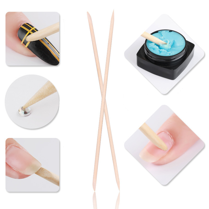 50/100 개/몫 나무 스틱 큐티클 리무버 듀얼 엔드 - Nail Art Orange 리뷰 및 가격