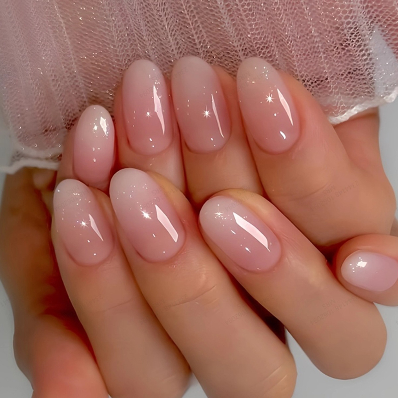 24Pcs 손톱에 타원형 짧은 핑크 프레스 달콤한 Sa - Nail Art Ombre Pink 리뷰 및 가격