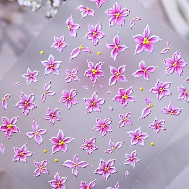 5D 입체 효과 옴브레 핑크색 다섯 꽃잎 네일 아트 스 - Nail Art Ombre Pink 리뷰 및 가격