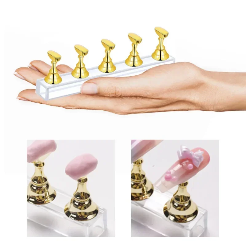 5 개/갑/팩 체스 마그네틱 네일 홀더 연습 디스플레이 - Nail Art Rose Gold 리뷰 및 가격