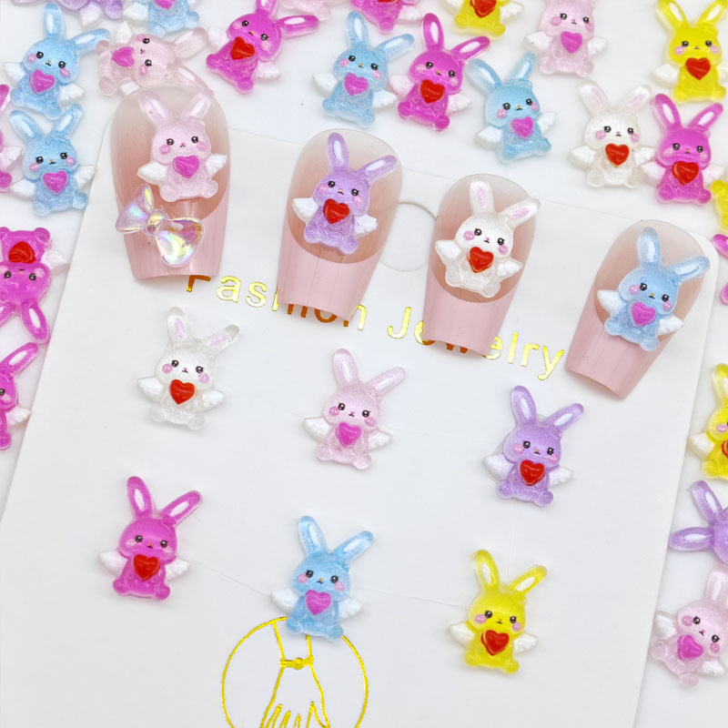새롭고 귀여운 엔젤 러브 만화 토끼 네일 아트 액세서리 - Nail Art Love 리뷰 및 가격