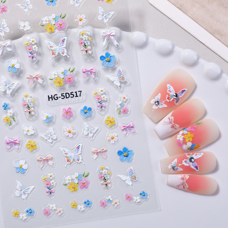 다채로운 꽃잎 네일 장식, 3D 꽃 네일 액세서리 스티 - Nail Art Home Service 리뷰 및 가격