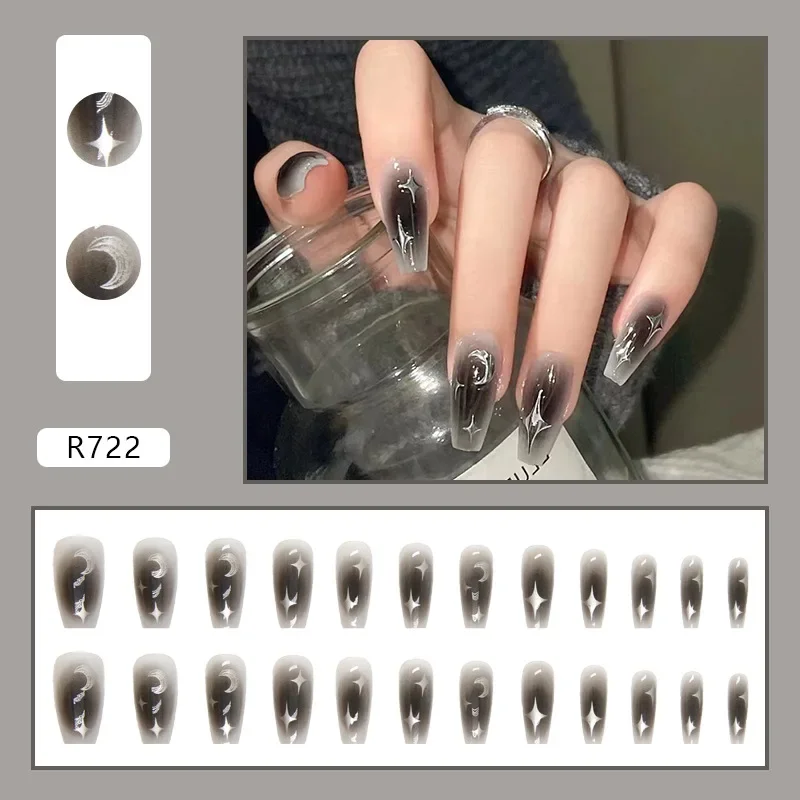 24 개/대 네일 팁에 다크 스파이스 웨어러블 블랙 프 - Nail Art Love 리뷰 및 가격