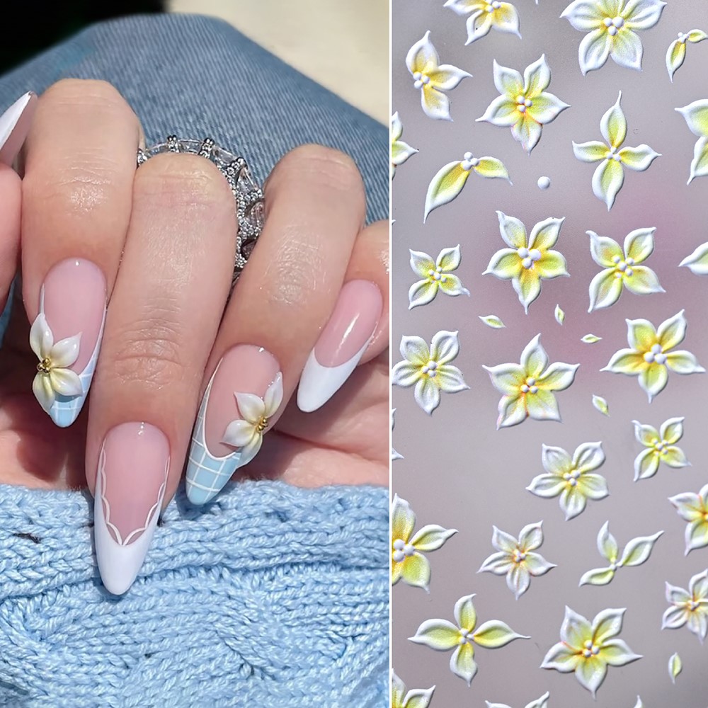 5D 릴리프 옴브레 핑크 5잎 꽃 네일 아트 스티커 귀 - Nail Art Ombre Pink 리뷰 및 가격