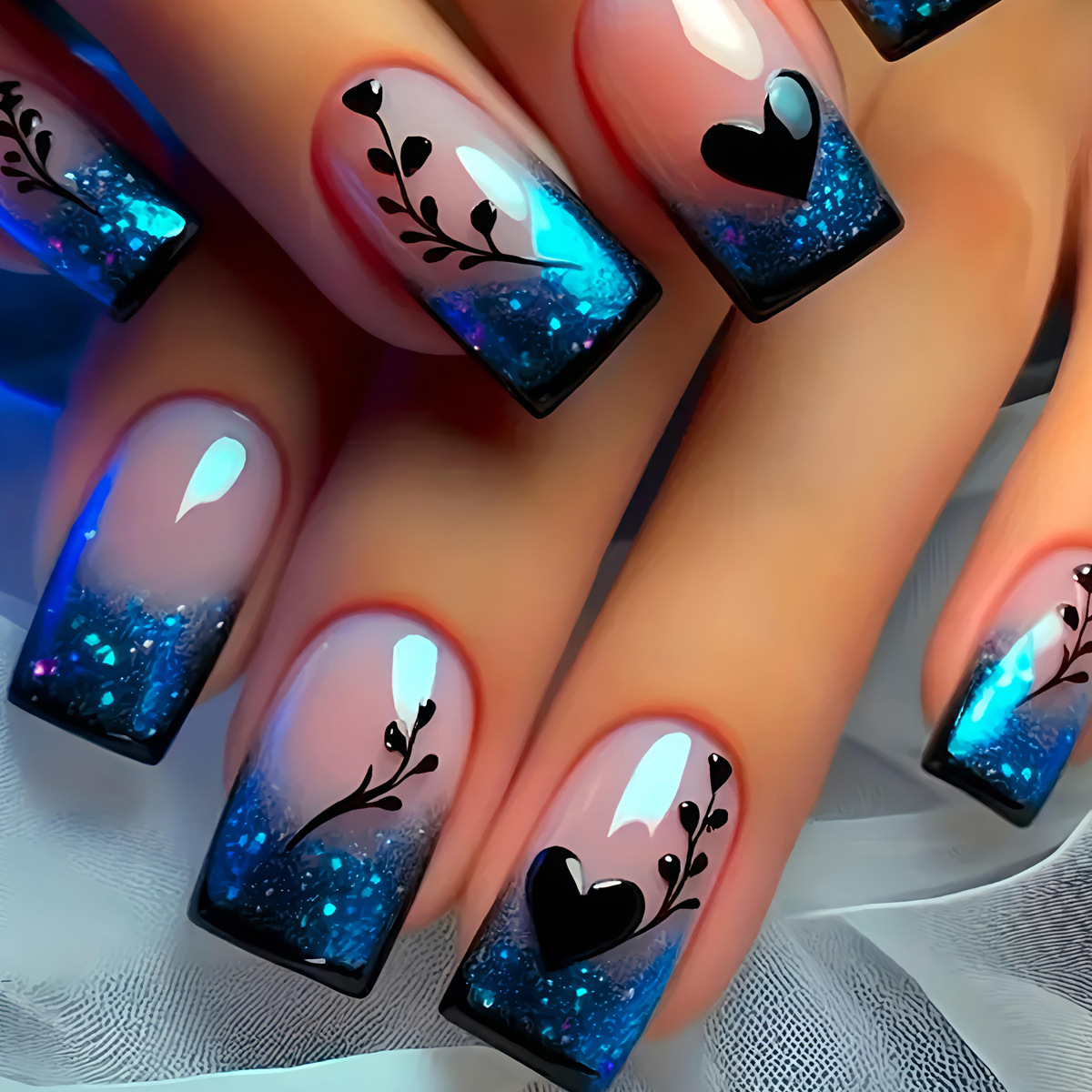 24개/세트 짧은/중간/긴 인조 손톱 그라데이션 퍼플  - Nail Art Yellow 리뷰 및 가격
