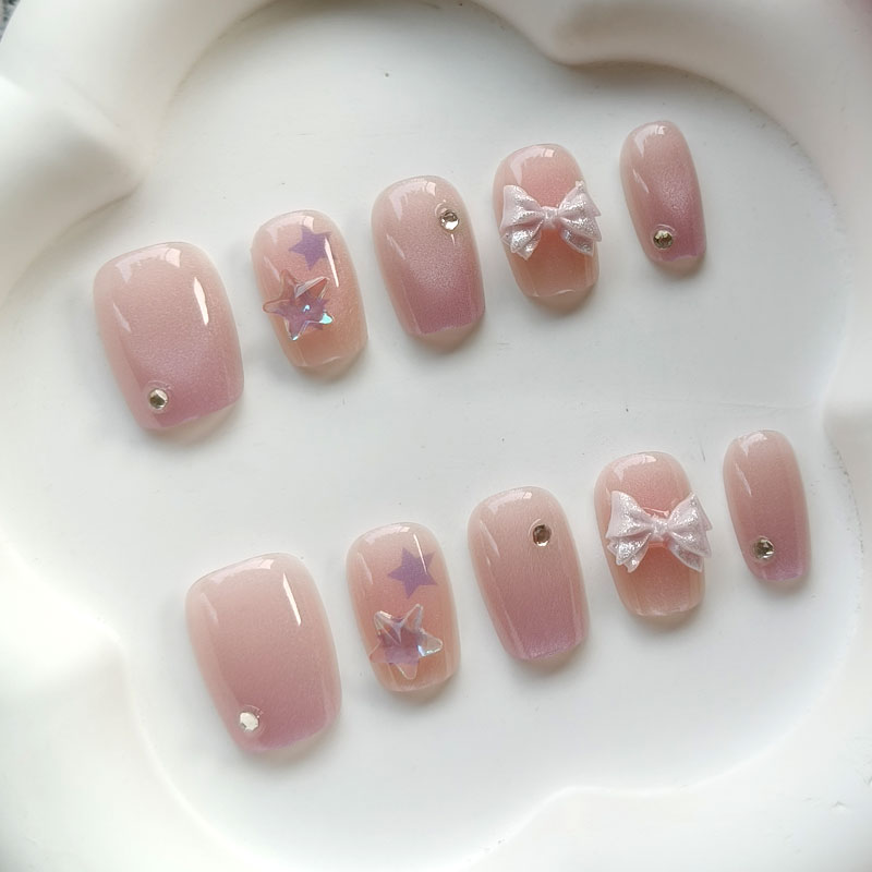 10개입 10대 소녀 패션 귀여운 핑크 퍼플 리본 사랑 - Nail Art Love 리뷰 및 가격