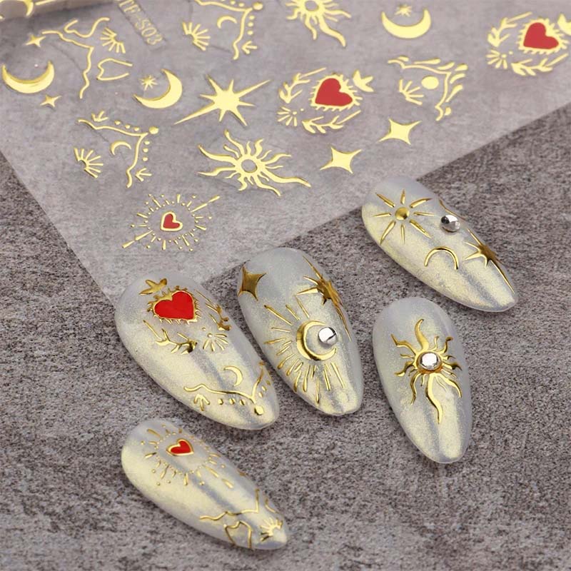 손톱용 스티커 3장 골드 실버 로즈골드 레이저 3D 나 - Nail Art Rose Gold 리뷰 및 가격