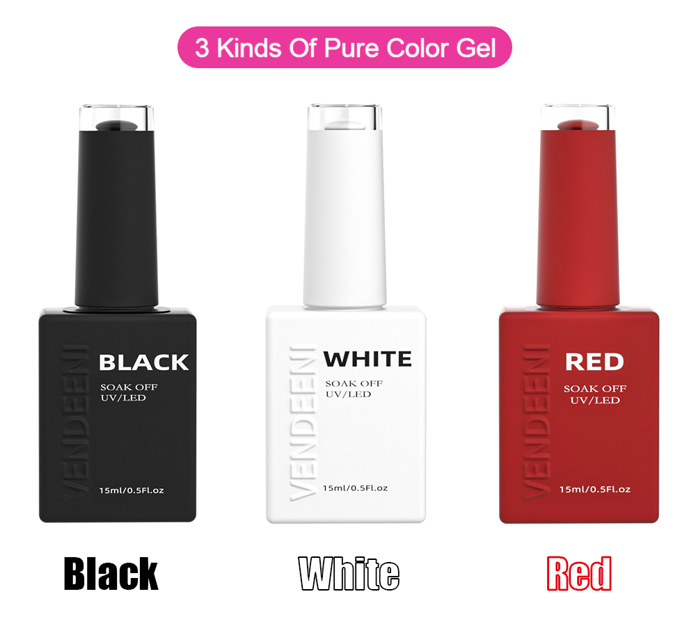 벤디니 15ml 블랙 화이트 레드 옐로우 블루 젤 네일 - Nail Art Yellow 리뷰 및 가격