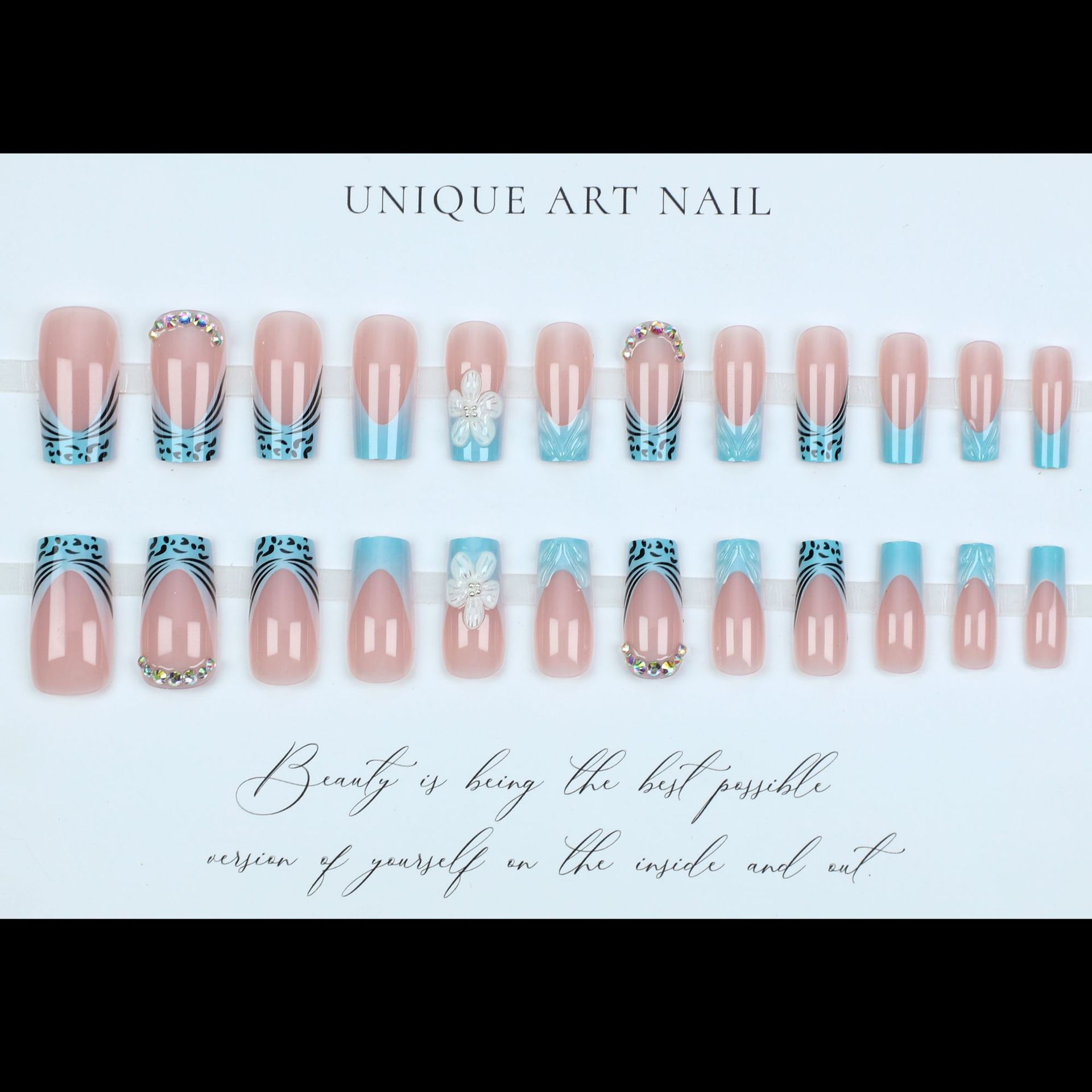 여성용 중간 사이즈 가짜 손톱, 3D 엠보싱 꽃무늬,  - Nail Art Orange 리뷰 및 가격