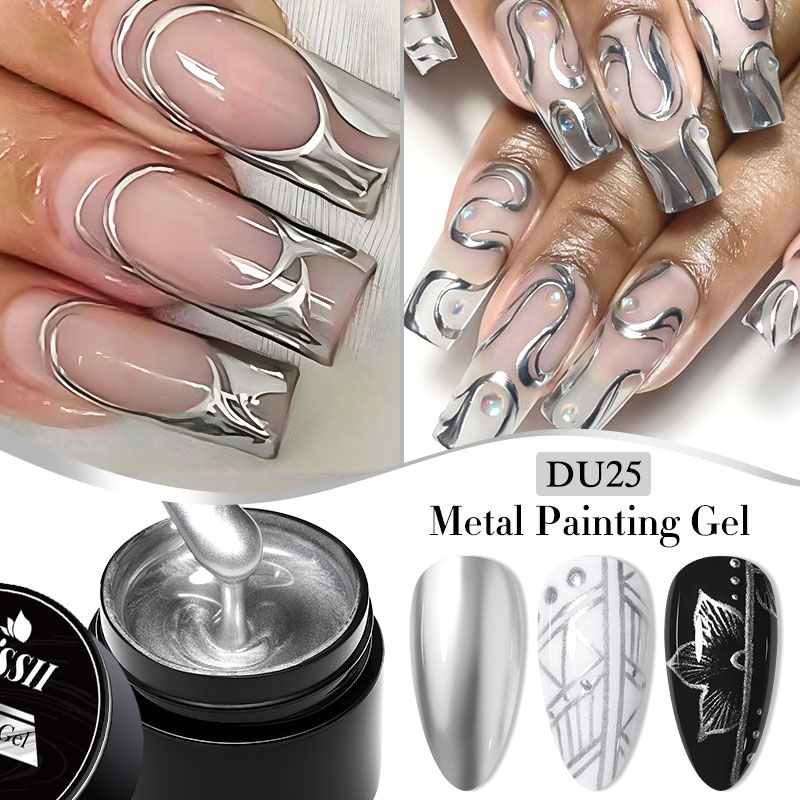 8ml 메탈 페인팅 젤 네일 폴리쉬 노 와이프 미러 크 - Nail Art Rose Gold 리뷰 및 가격