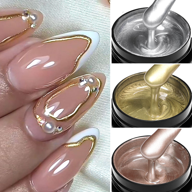 8ml 메탈 페인팅 젤 네일 폴리쉬 노 와이프 미러 크 - Nail Art Rose Gold 리뷰 및 가격