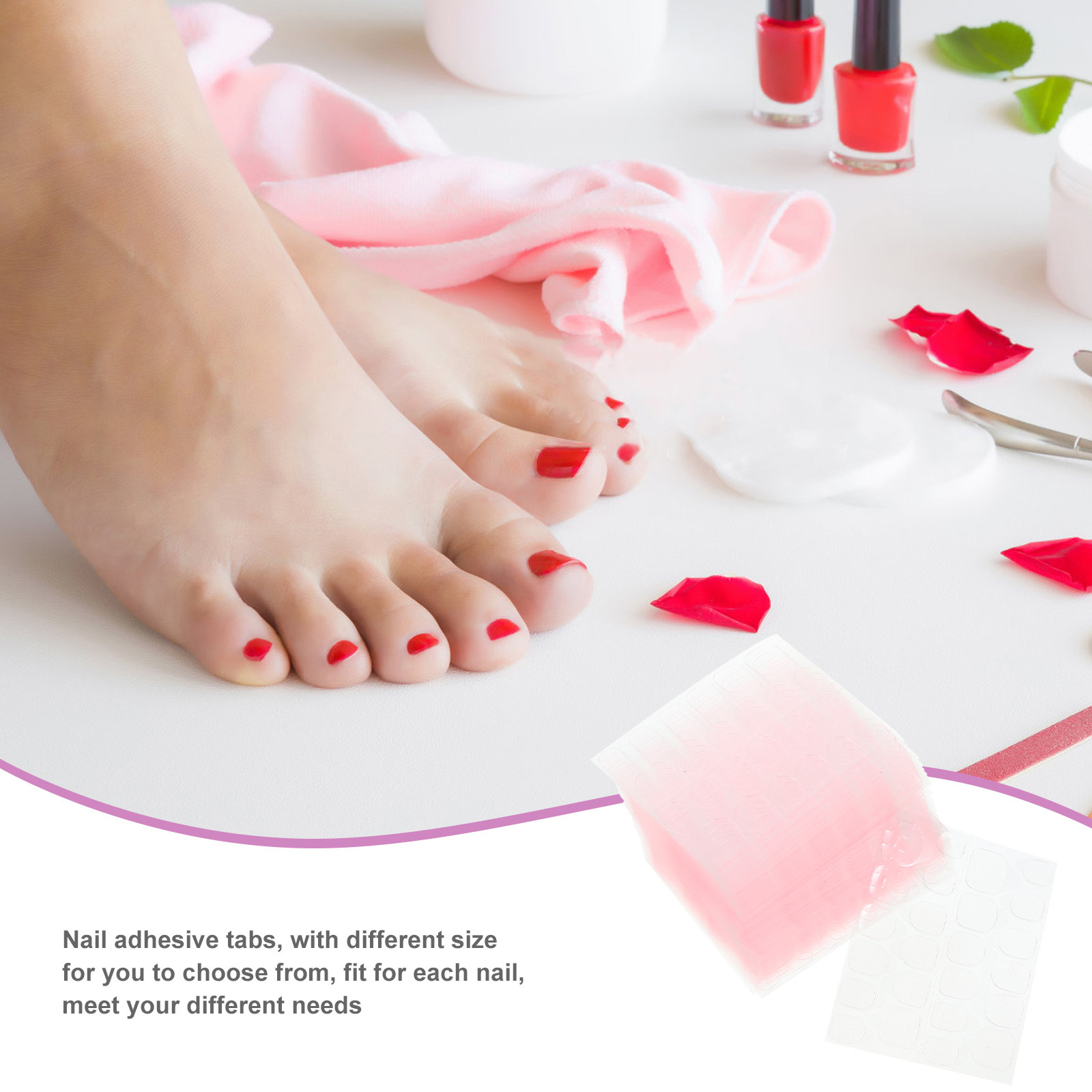 50개들이 풀이 붙는 발톱 스티커, 접착식 네일 패치, - Nail Art Jelly 리뷰 및 가격