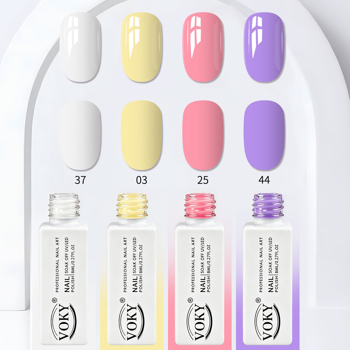 VOKY 4종 마카롱 우아한 단색 젤 네일 폴리시 세트 - Nail Art Yellow 리뷰 및 가격