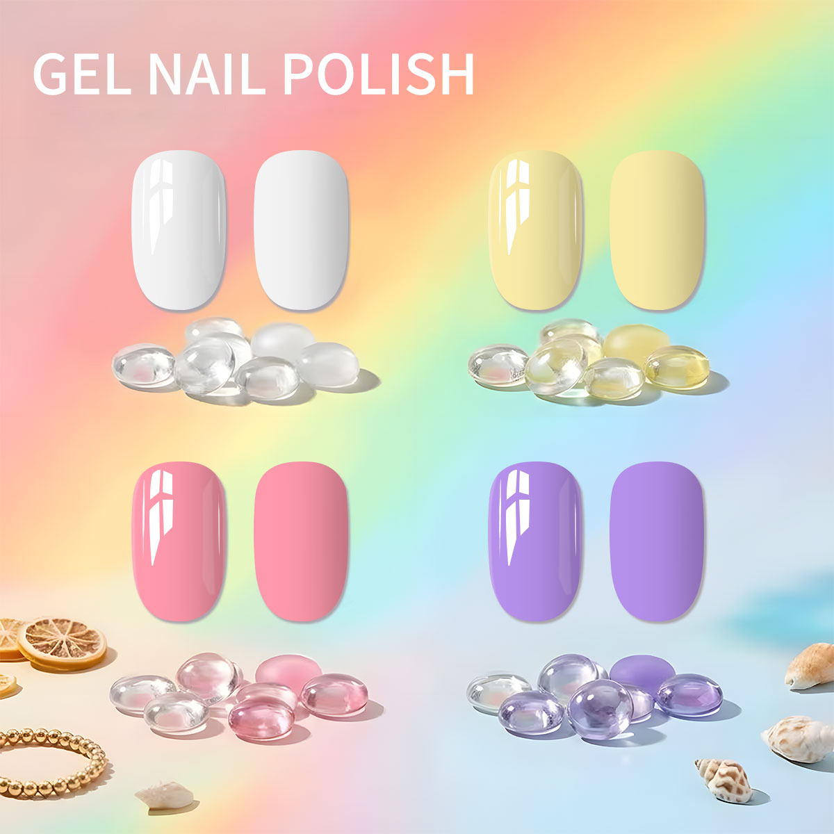VOKY 4종 마카롱 우아한 단색 젤 네일 폴리시 세트 - Nail Art Yellow 리뷰 및 가격